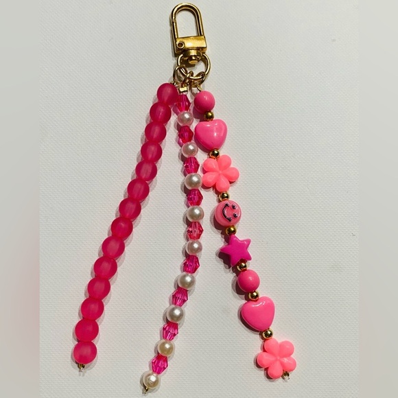 Hot Pink Y2K Bag Charm | Y2K Keychain - Picture 1 of 1